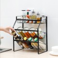 Kitchen 3 Layer Sauce Organizer Storage Rack Botol Simpanan Rak