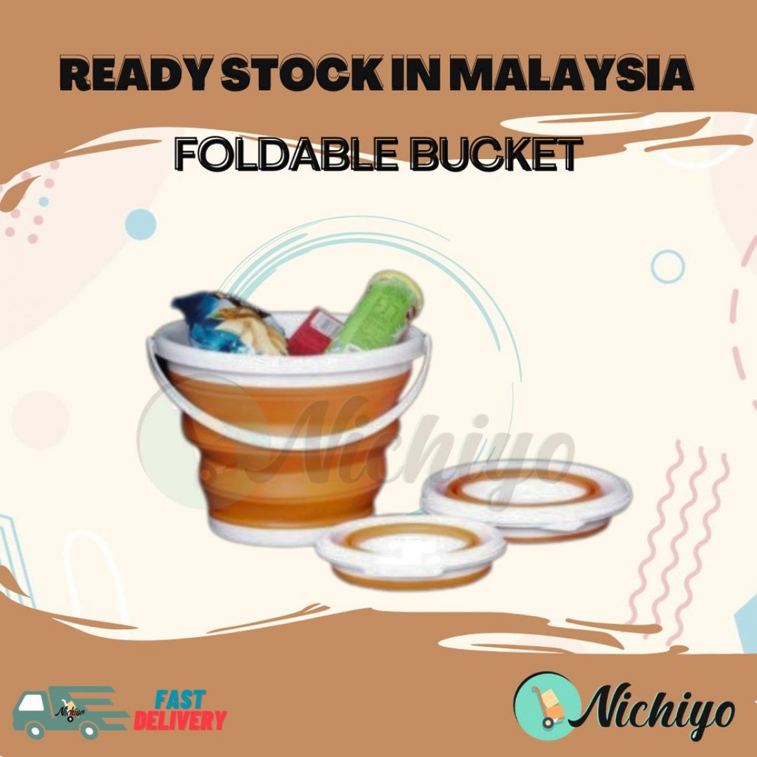 Foldable Bucket | Portable Collapsible Folding Pail