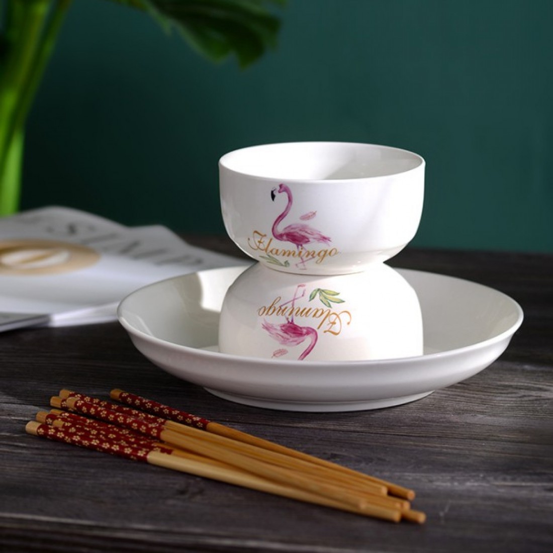 Creative Nordic Ceramic Flamingo Tableware Dish Spoon