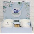 Ceramic Dinnerware Gift Set Swan Lake Bowl And Wooden Chopsticks