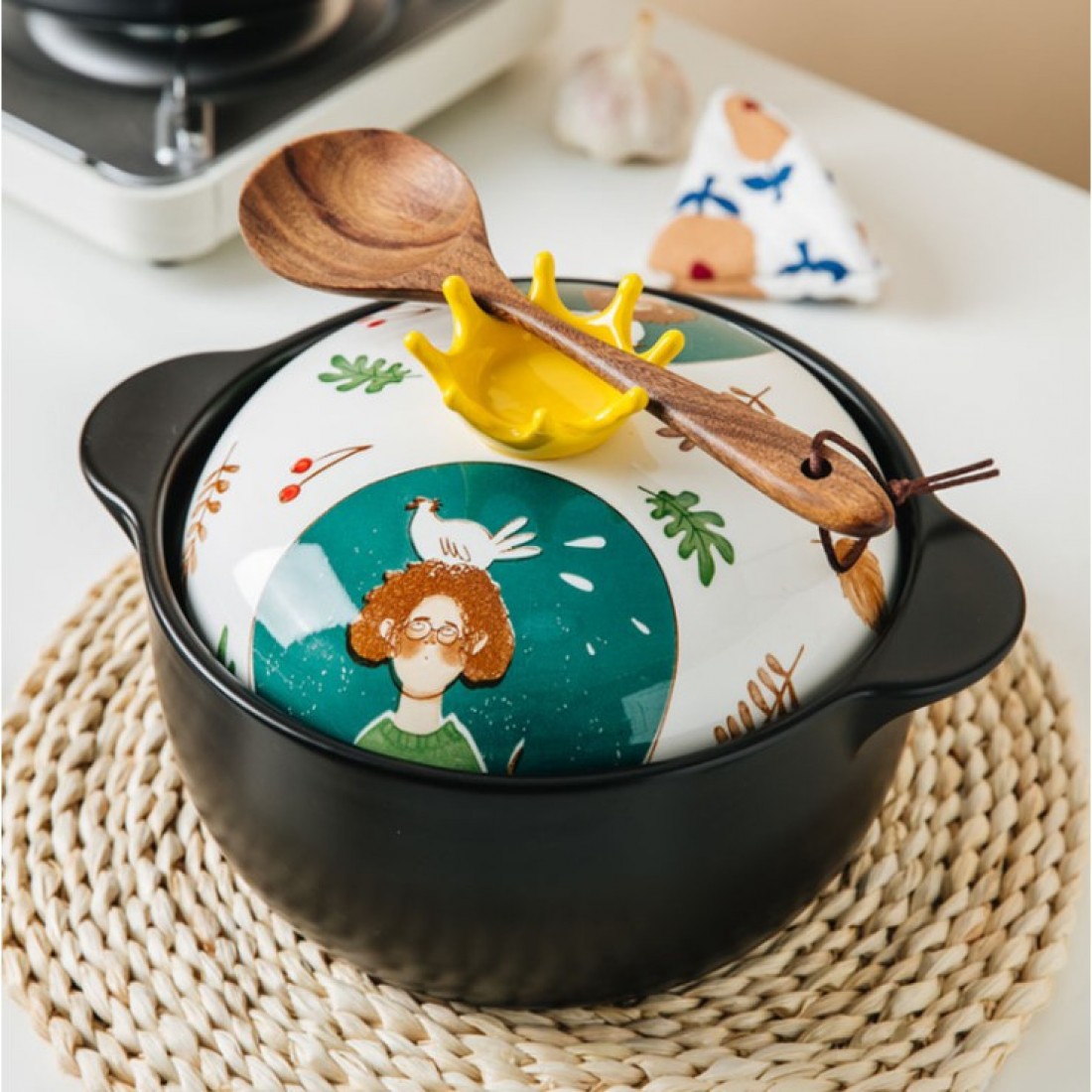 Casserole Soup Home Fairy Forest Cute Stew Pot (Periuk Soup)