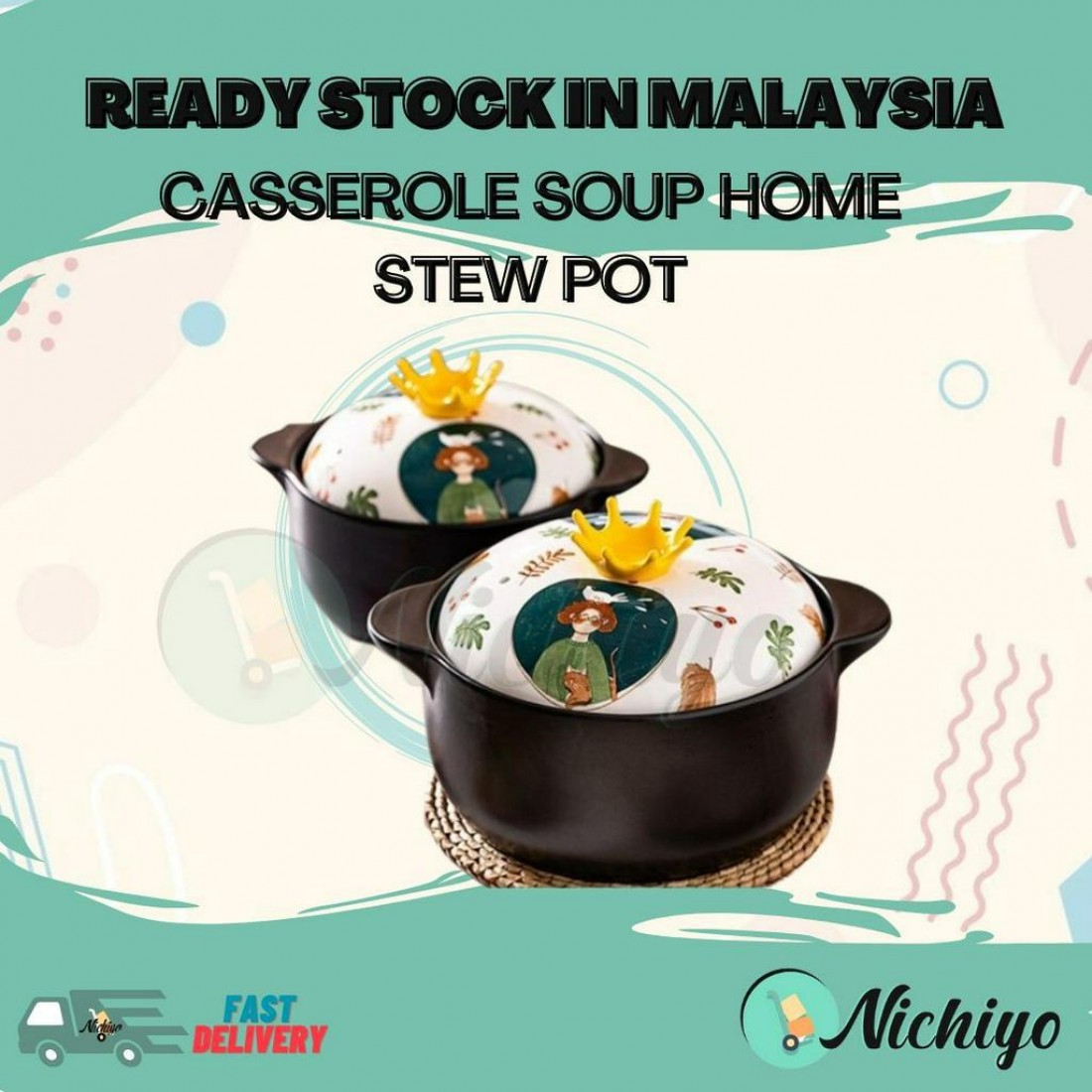 Casserole Soup Home Fairy Forest Cute Stew Pot (Periuk Soup)