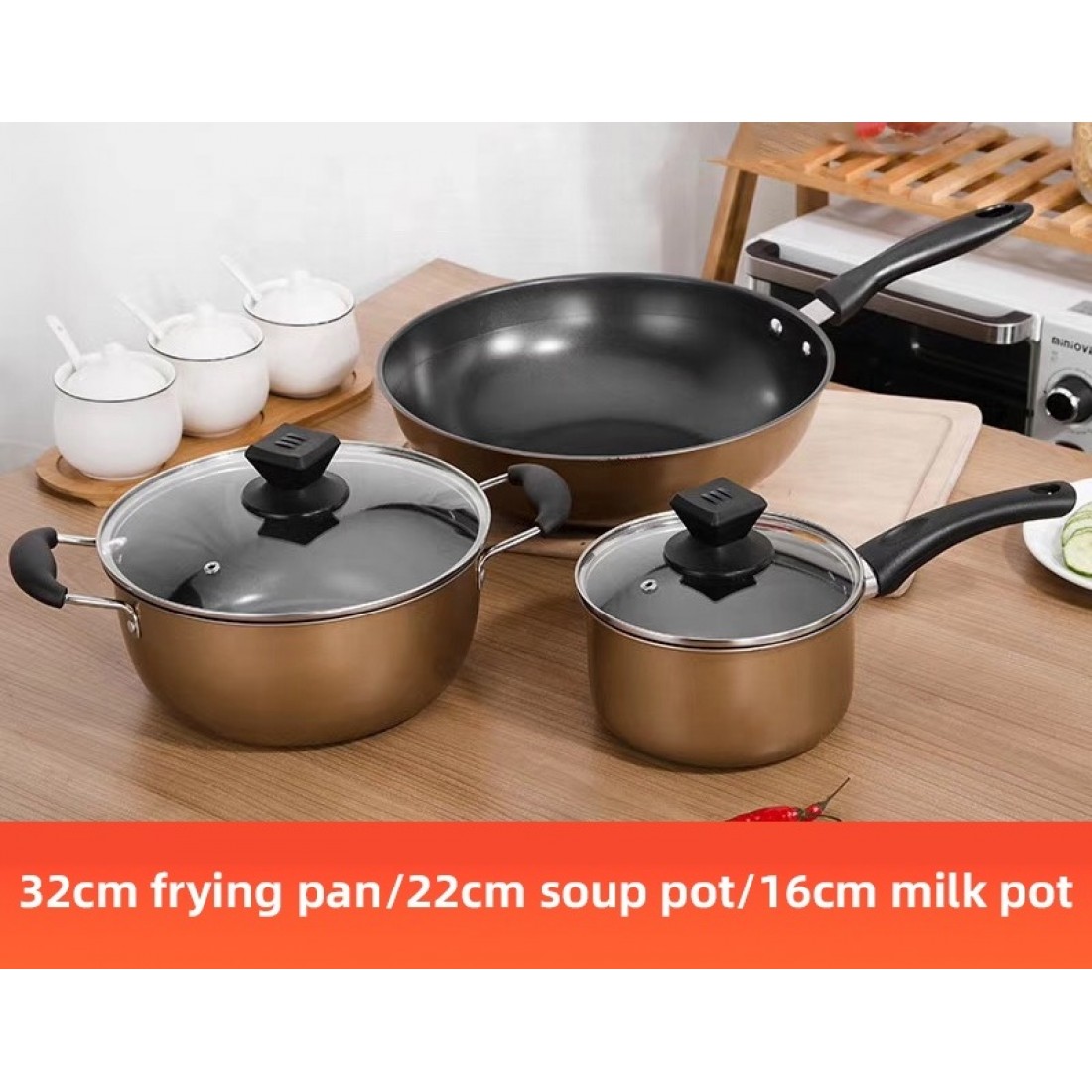 Gold Combo Set Pot Sheathed Pan