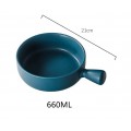 Nordic Ceramic Bowl With Handle Baked Rice Bowl Baking Grilled Bowl Pasta Plate Tableware For Oven