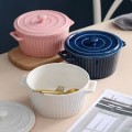 Nordic Style Ceramic Pot With Lid Handle Kitchen Tableware