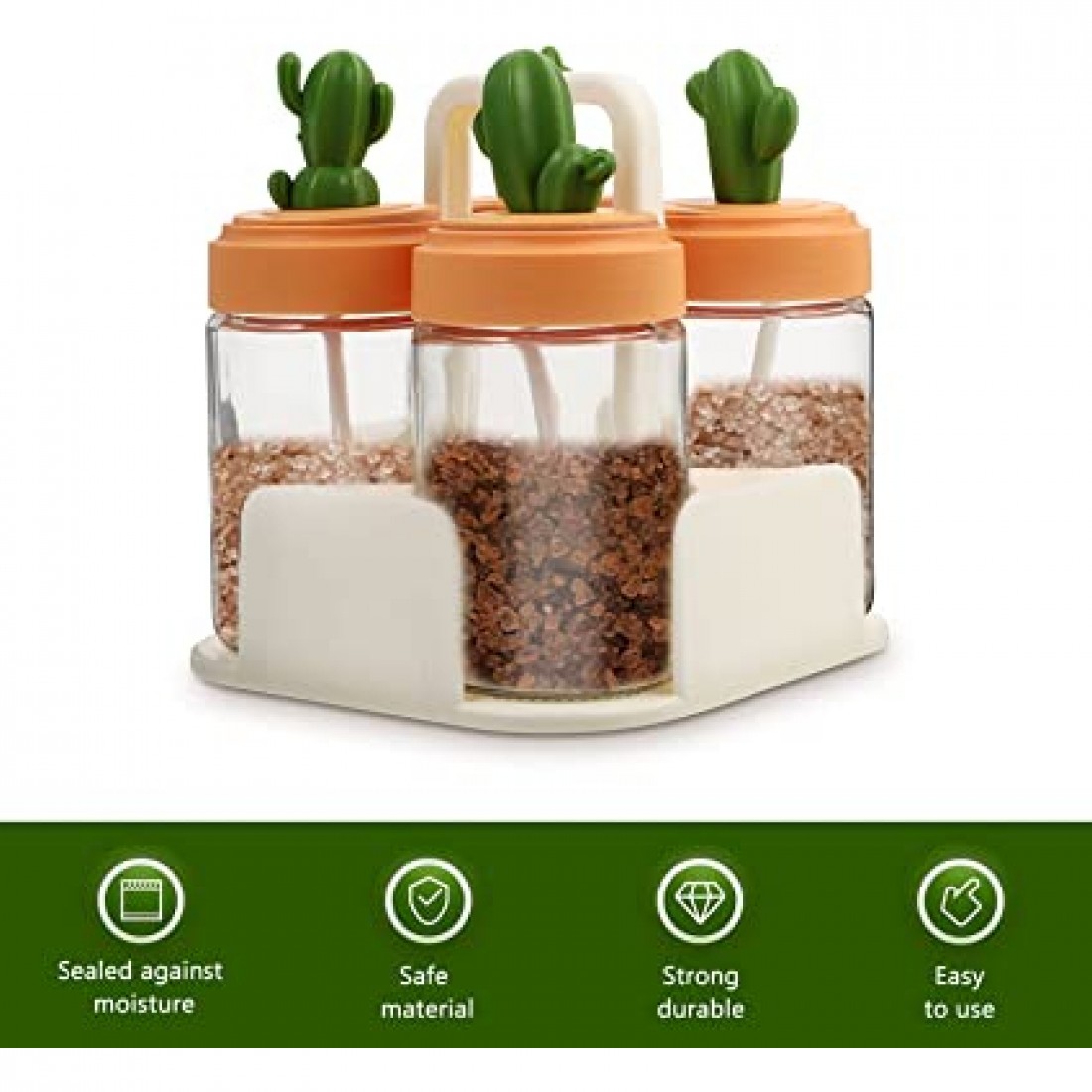 Cactus Kitchen Seasoning Jar Glass Bottle (Bekas Rempah Ratus)