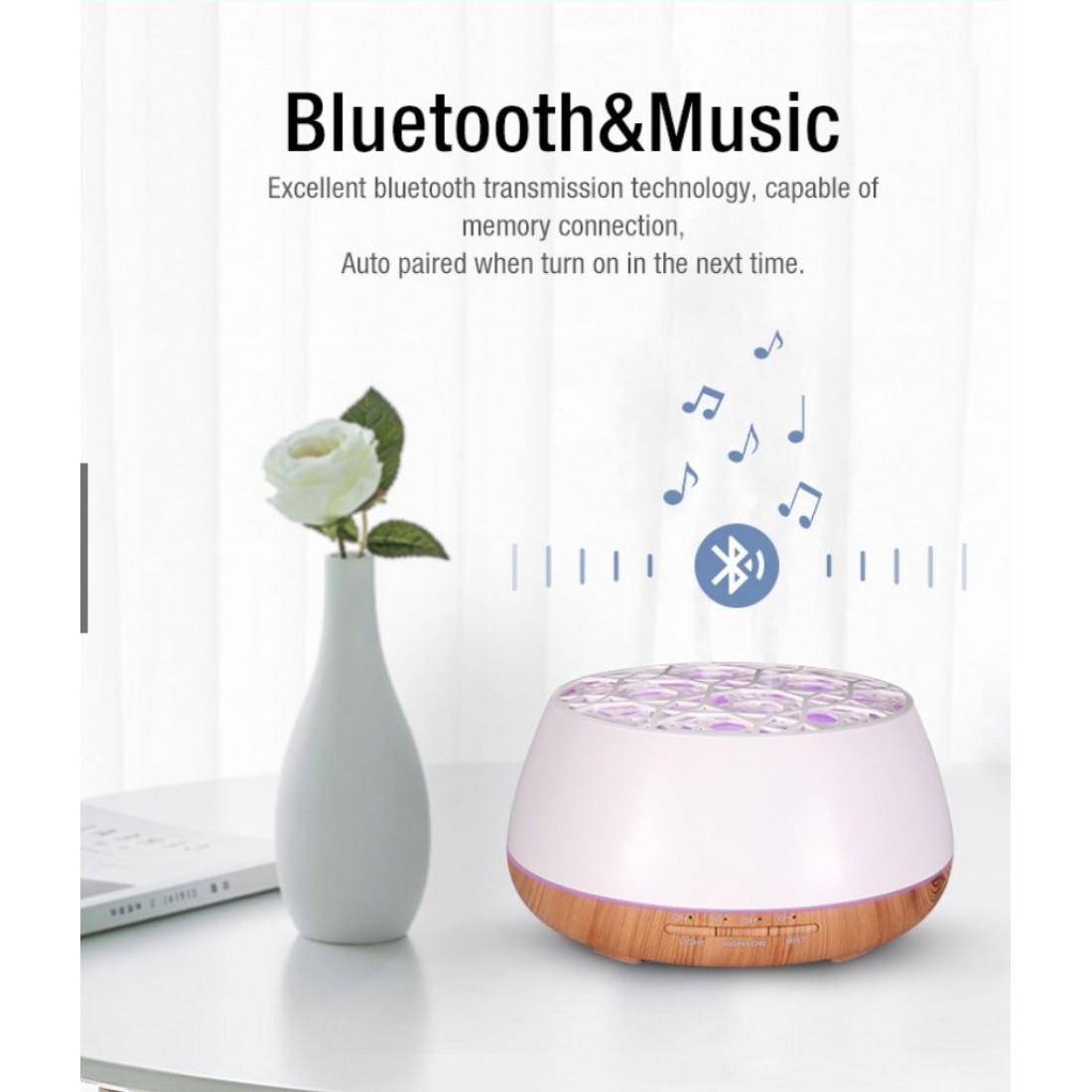 Bluetooth Aroma Ultrasonic Diffuser Strong Mist Air Humidifier Support Essential oil Aromatherapy