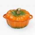 Cast Iron Casserole Non-Stick Pumpkin Shaped Pot Stew Pot