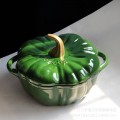 Cast Iron Casserole Non-Stick Pumpkin Shaped Pot Stew Pot