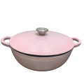 24cm 3.1L Enamel Iron Cast Traditional Soup Pot | Round Saucepan Seafood Pot Pan Wok | Marmite Mommy Pot