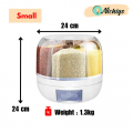 6 Compartment Rice Cereal Grain Storage Container  | 6 Grid Rotating Rice Cereal Dispenser