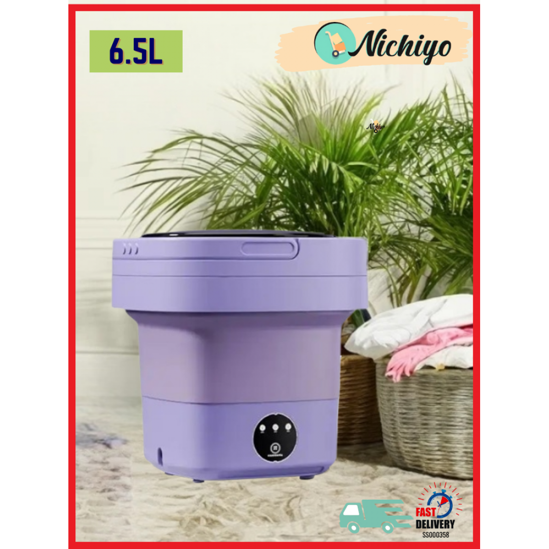 6.5L Portable Mini Washing Machine | Foldable Mini Washing Machine | Travel Washing Machine