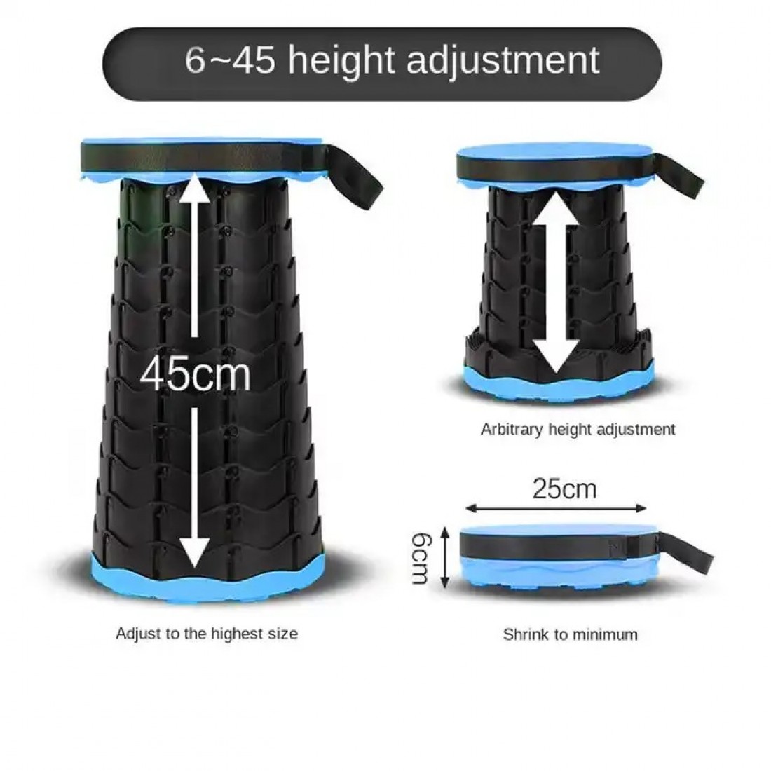 Outdoor Portable Telescopic Stool | Outdoor Fishing Picnic Camping Travel Chair Seat