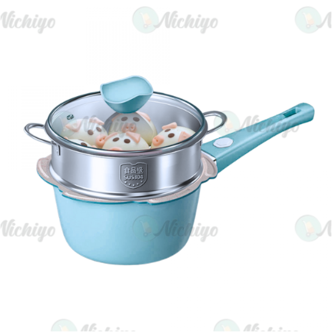 16cm Baby Cookware Set Non-Stick Pot Supplementary Food Pans NonStick Baby Cooking Pans with Steam Tray