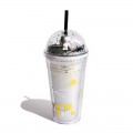  450ml Space Design Drink Water Bottle Tumbler with Straw Double Layer Cold Cup Botol Air Budak 太空人吸管塑料