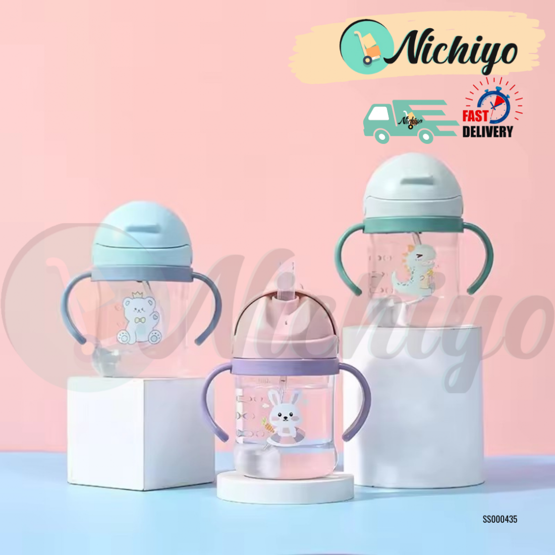 250ml Baby Water Bottle Learning Cup Non-Spill Training Leak-Proof Gravity Ball Straw Handle Baby Bottle