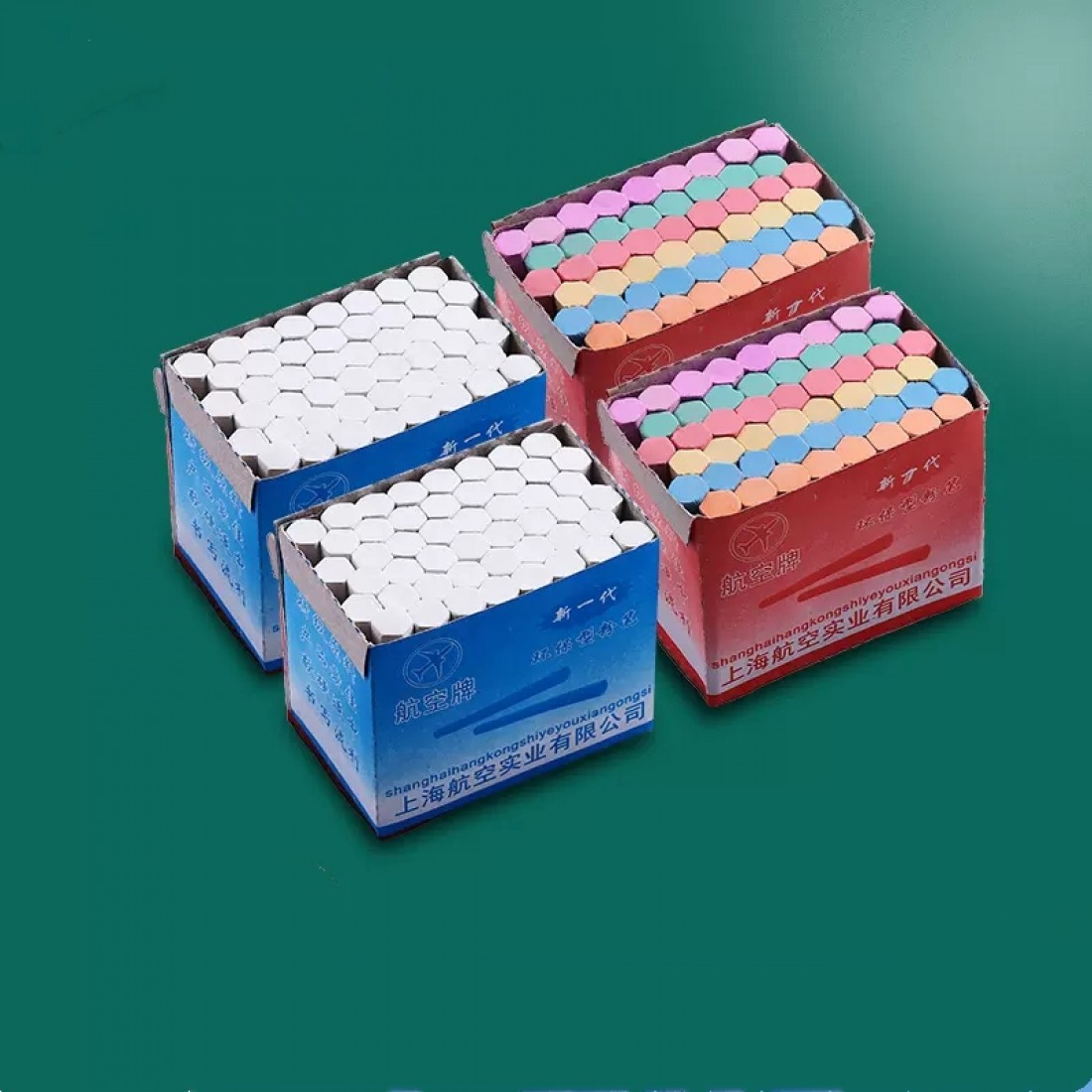  48PCS High-Quality Non-Toxic White and Color Chalk Dustless Long-Lasting Chalk Box