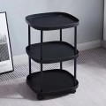 3 Tier Rolling End Table with Wheels Durable Plastic Bedside Sofa Side Home & Office Furniture