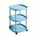 3 Tier Rolling End Table with Wheels Durable Plastic Bedside Sofa Side Home & Office Furniture