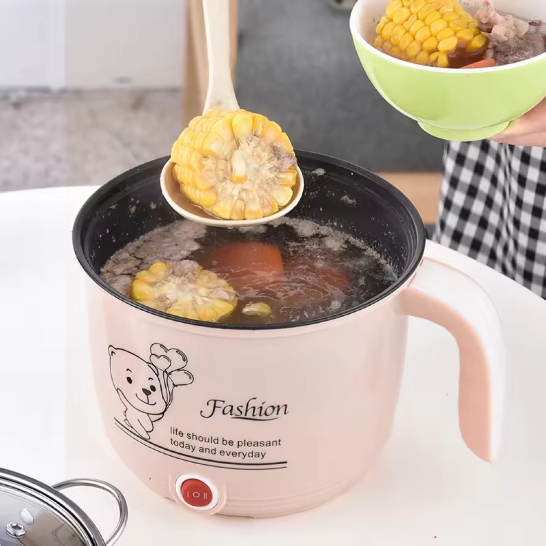 1.8L Multi-Function Electric Cooker with Non-Stick Inner Pot Mini Rice Cooker Fast Cooking Time