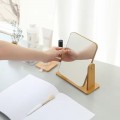 Minimalist Wooden Desk Mirror 360° Swivel Single-Sided Portable Foldable Makeup Mirror 简约木质桌面化妆镜可旋转