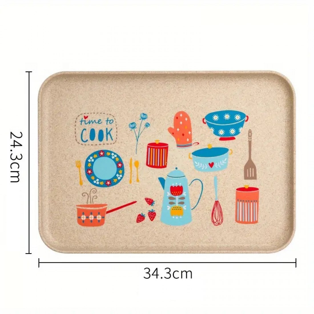 Eco-Friendly Wheat Straw Serving Tray Tea Fruit Food Server Platter Dish Durable Kitchen Tray