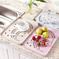 Eco-Friendly Wheat Straw Serving Tray Tea Fruit Food Server Platter Dish Durable Kitchen Tray