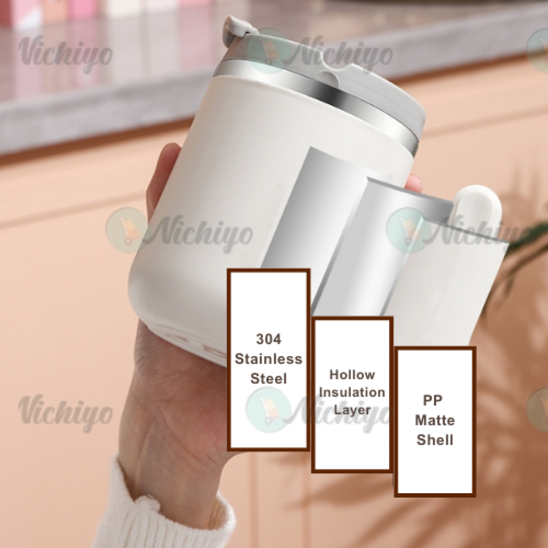 450ml Stainless Steel Tumbler Coffee Mug Insulated, Leak-Proof Travel Mug with Lid, Hot Cold Drink