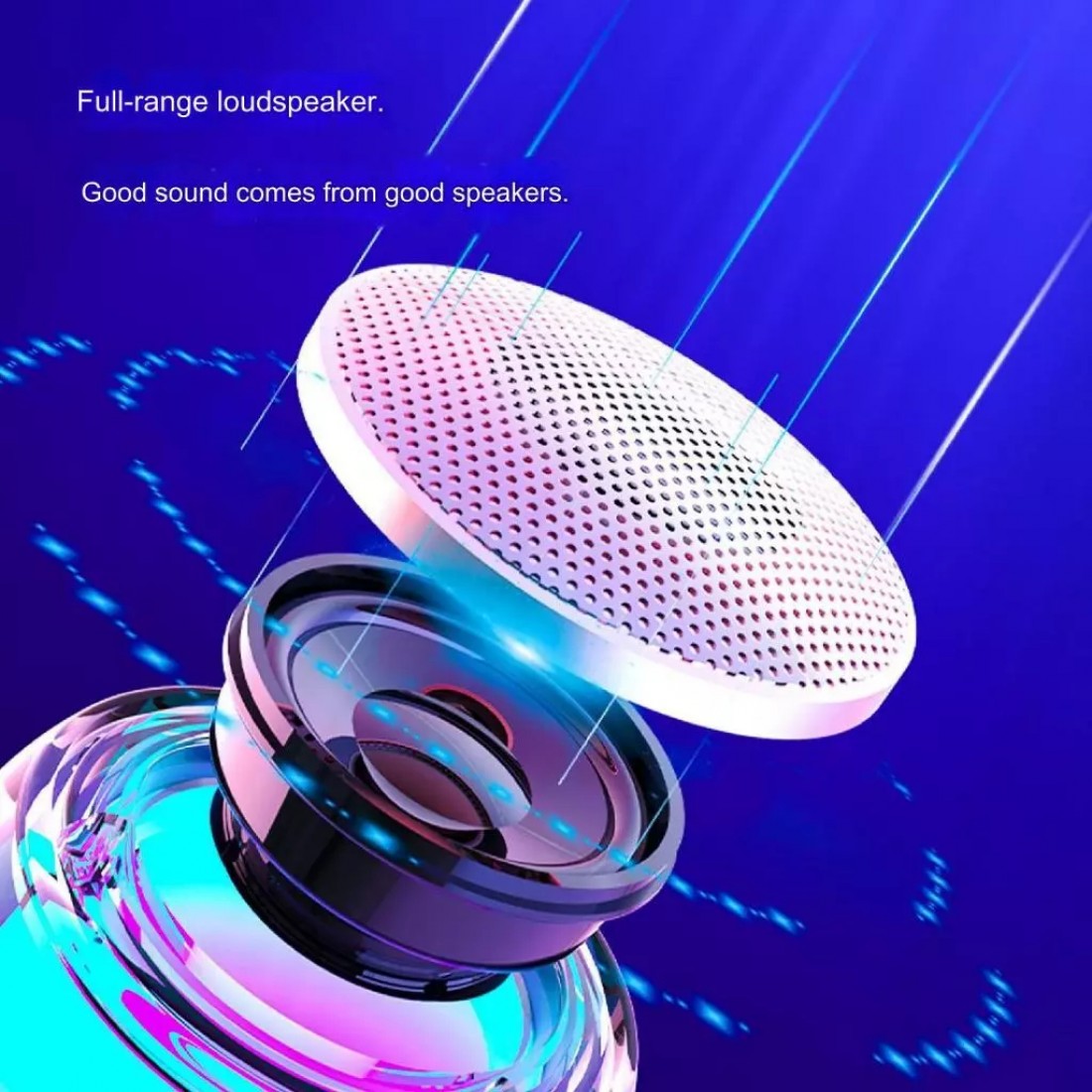 RGB Bluetooth Speaker Sci-Fi Cool Multi-Functional Wireless Bass Speaker Outdoor Portable Mini Speaker