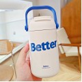 500ml 304 Stainless Steel Thermos Bottle Coffee Cup with Handle Outdoor Sports Vacuum Portable Drink Cup