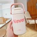 500ml 304 Stainless Steel Thermos Bottle Coffee Cup with Handle Outdoor Sports Vacuum Portable Drink Cup