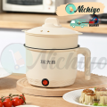 1L Non-stick Pot Mini Cooker 2in1 Portable Electric Steamer and Cooker | Double Layer with Steamer Tray