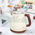 220V 1.8L Retro Electric Kettle Double Layer Anti-Scalding 304 Stainless Steel Auto Power Off