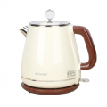 220V 1.8L Retro Electric Kettle Double Layer Anti-Scalding 304 Stainless Steel Auto Power Off