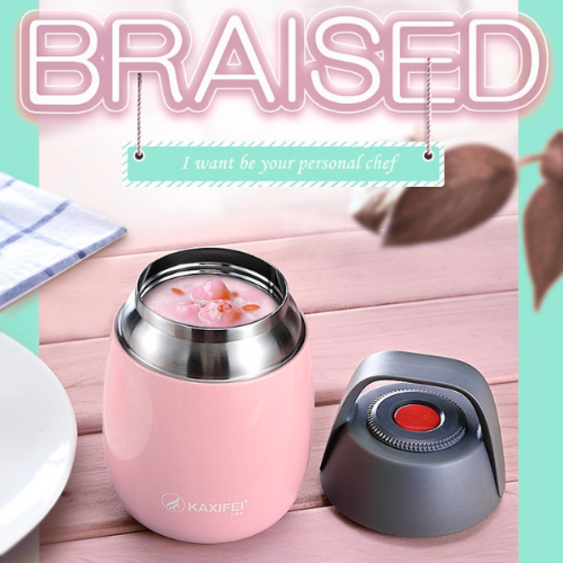 450ml Portable Braised Beaker Steamed Food Jar | Insulated Food Soup