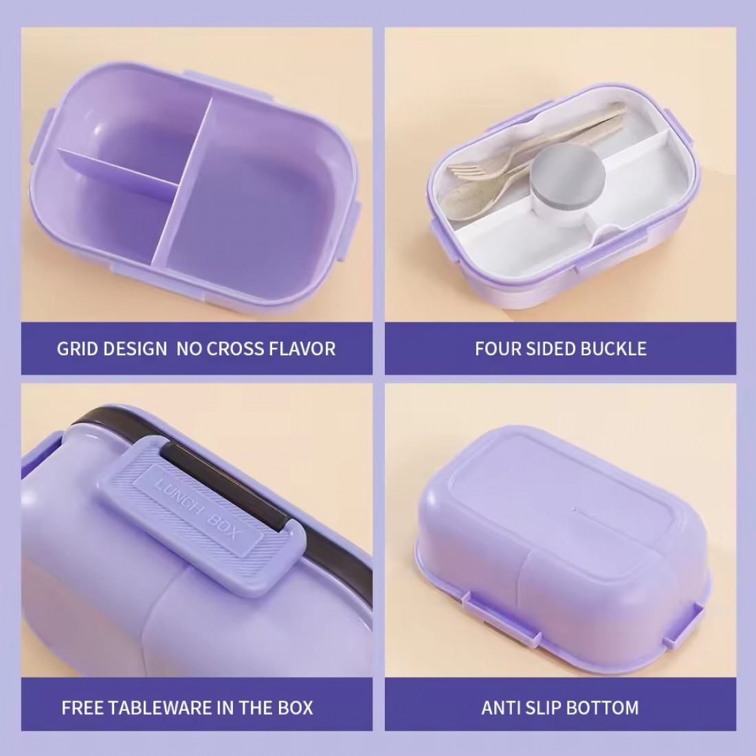 1200ML  Leakproof Insulated Bento-Style Stainless Steel Stackable Lunch Box| 3 Grid Lunch Box