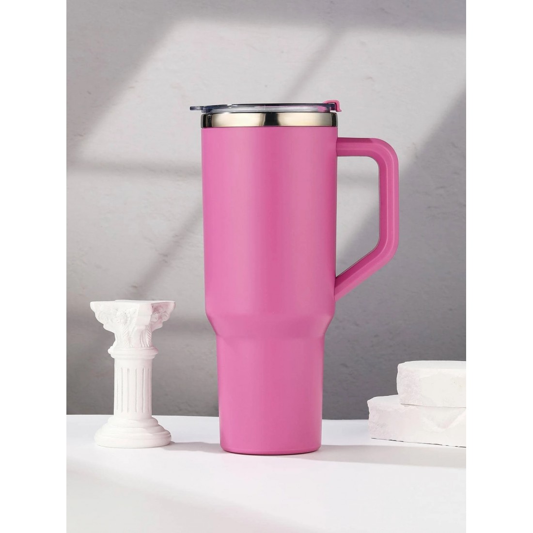 1200ml Large Stainless Steel Drinking Cup with Straw Vacuum Insulated Coffee Tumbler with Handle