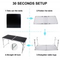 Ultimate Space-Saving Foldable Desk Black Camping Table Portable Adjustable Compact Outdoor Picnic Table