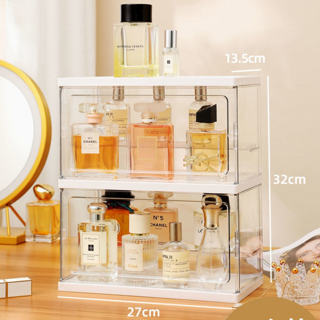 Transparent Organizer With Light Dust Proof 